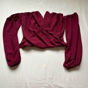 Charlotte Russe Burgundy Off-Shoulder Top